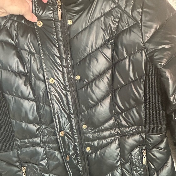 Gallery Women’s Black Knee Length Puffer Coat Size Medium. Warm Capsule Winter - Picture 10 of 10